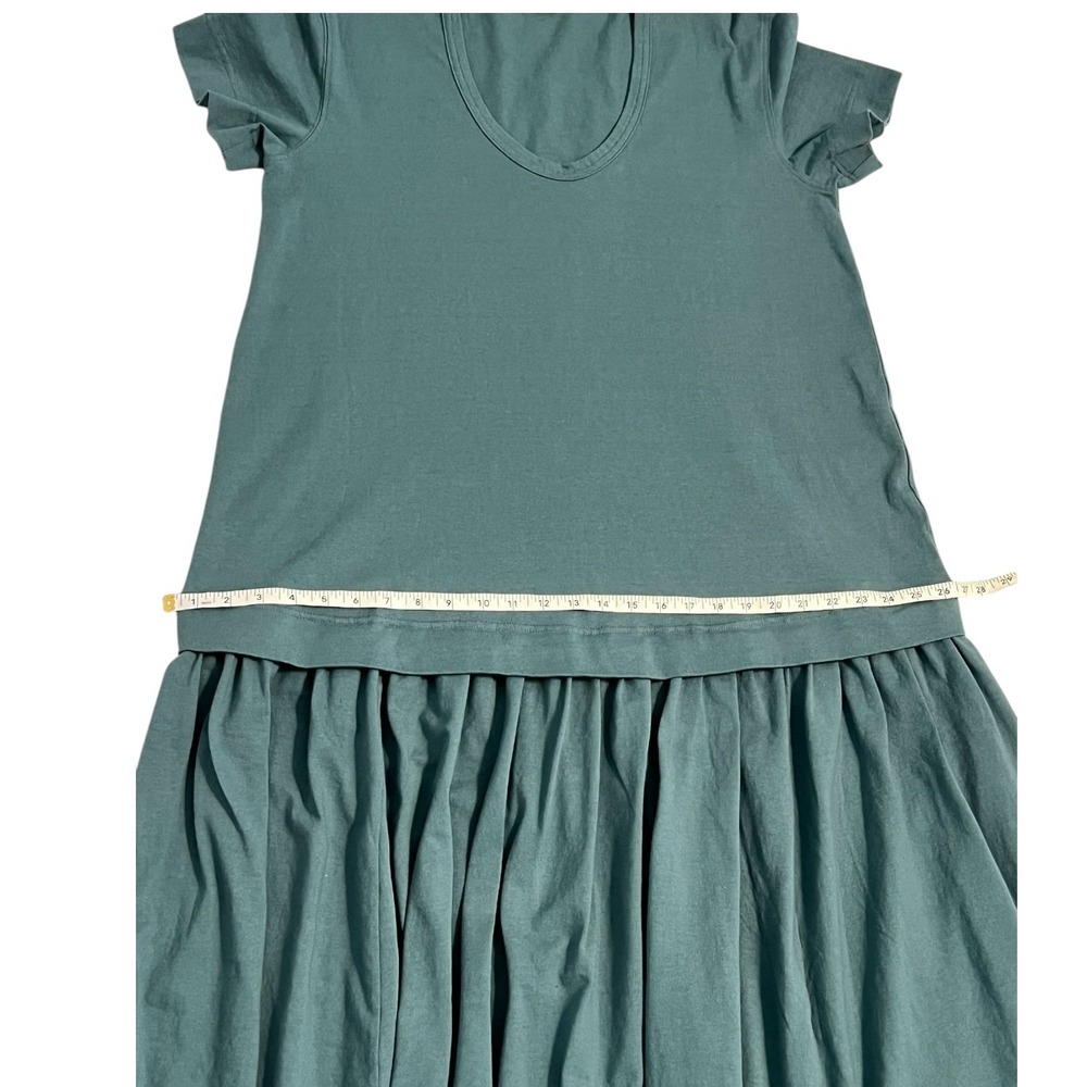 Free People Herron Drop Waist Maxi Dress Small Cotton Tiered Boho Green‎ - Picture 3 of 14